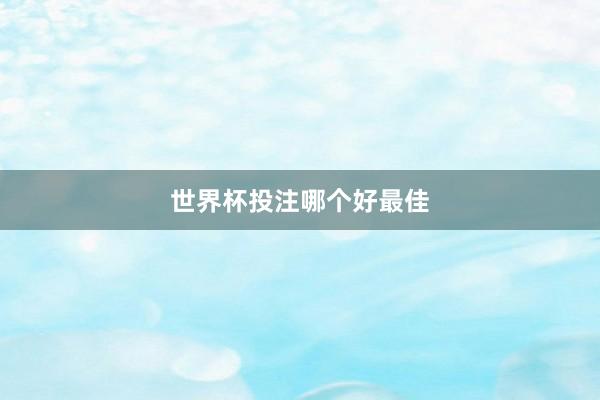 世界杯投注哪个好最佳